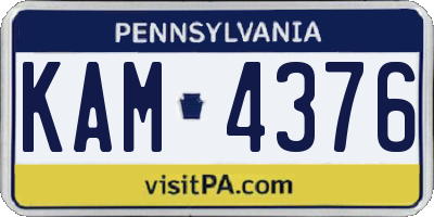 PA license plate KAM4376