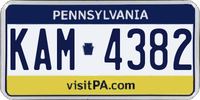 PA license plate KAM4382