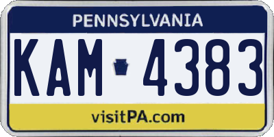 PA license plate KAM4383