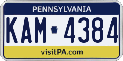 PA license plate KAM4384