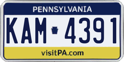 PA license plate KAM4391