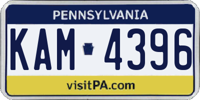 PA license plate KAM4396