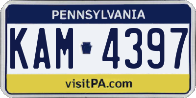 PA license plate KAM4397