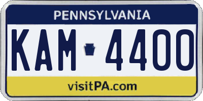PA license plate KAM4400
