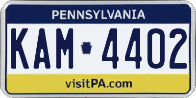 PA license plate KAM4402