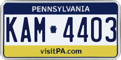 PA license plate KAM4403
