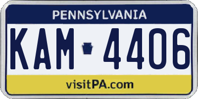 PA license plate KAM4406