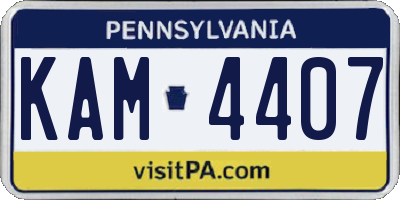 PA license plate KAM4407