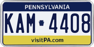 PA license plate KAM4408
