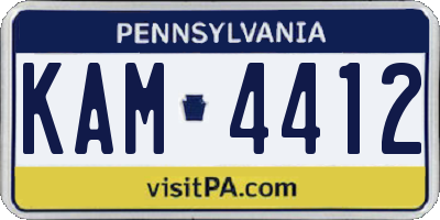 PA license plate KAM4412