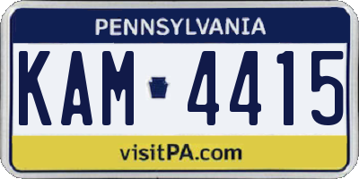 PA license plate KAM4415