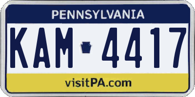PA license plate KAM4417