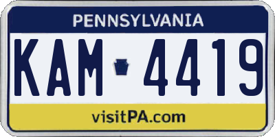 PA license plate KAM4419
