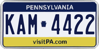 PA license plate KAM4422