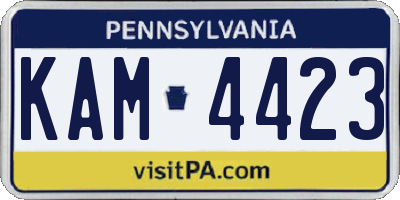 PA license plate KAM4423