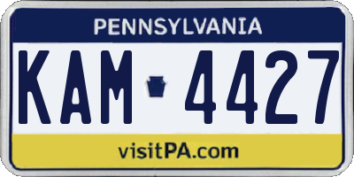 PA license plate KAM4427