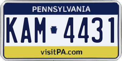 PA license plate KAM4431