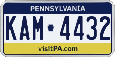 PA license plate KAM4432