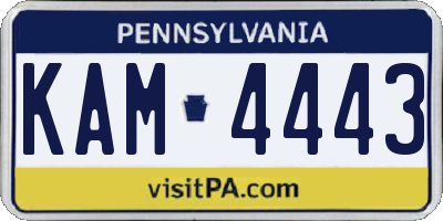 PA license plate KAM4443