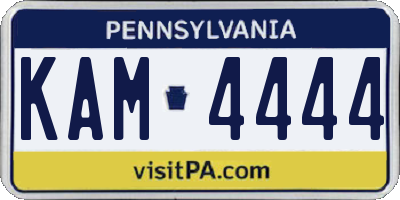 PA license plate KAM4444