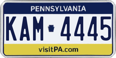 PA license plate KAM4445