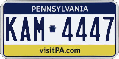 PA license plate KAM4447