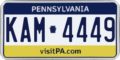 PA license plate KAM4449