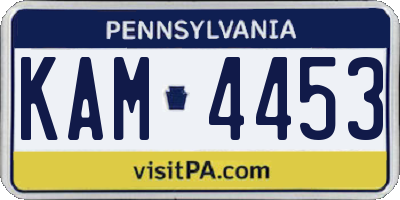 PA license plate KAM4453