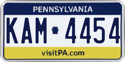 PA license plate KAM4454