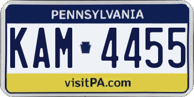 PA license plate KAM4455