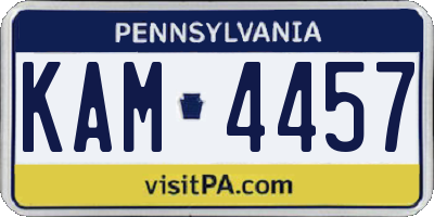 PA license plate KAM4457