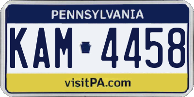 PA license plate KAM4458