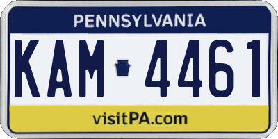 PA license plate KAM4461