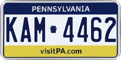 PA license plate KAM4462