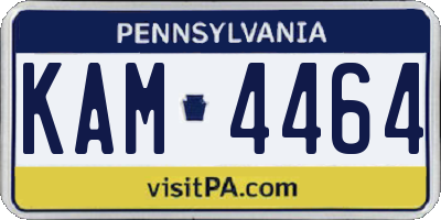 PA license plate KAM4464