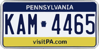 PA license plate KAM4465
