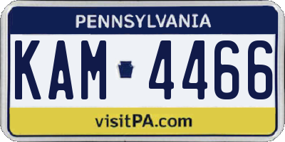 PA license plate KAM4466