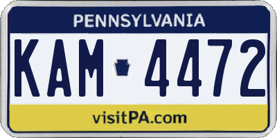PA license plate KAM4472