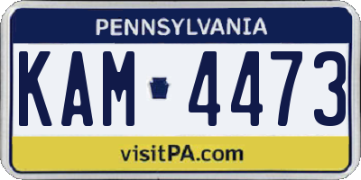 PA license plate KAM4473