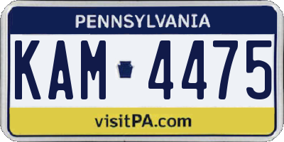 PA license plate KAM4475