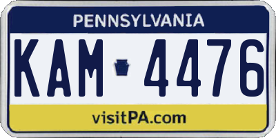 PA license plate KAM4476