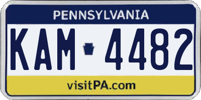 PA license plate KAM4482