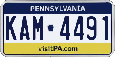 PA license plate KAM4491