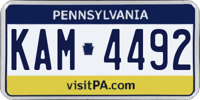 PA license plate KAM4492