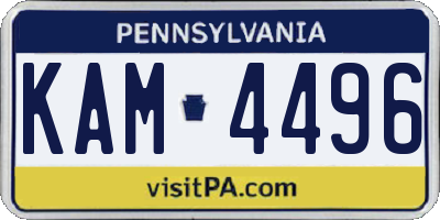 PA license plate KAM4496