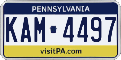 PA license plate KAM4497