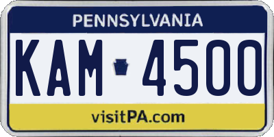 PA license plate KAM4500