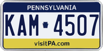 PA license plate KAM4507