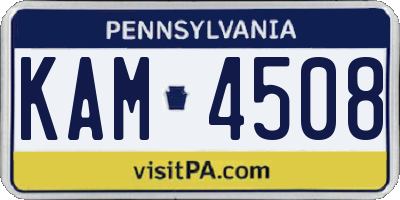 PA license plate KAM4508