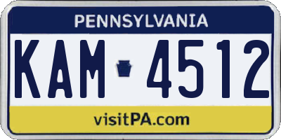 PA license plate KAM4512